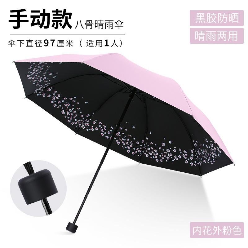 Cartoon Bear Creative Vinyl Sun Umbrella Triple Fold Umbrella, Folding Umbrella