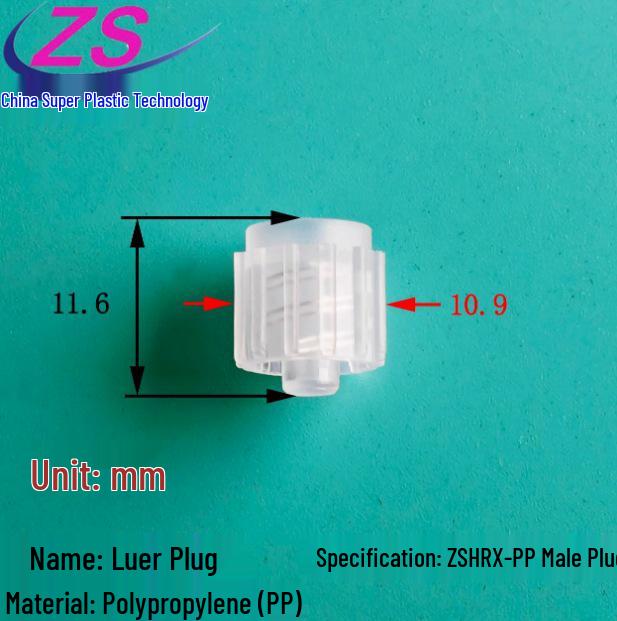 Korrosionsbeständiger Luer-PP-Zweiwegehahn, Stecker/Buchse, lösungsmittelbeständiger Kunststoff-Dosierschalter