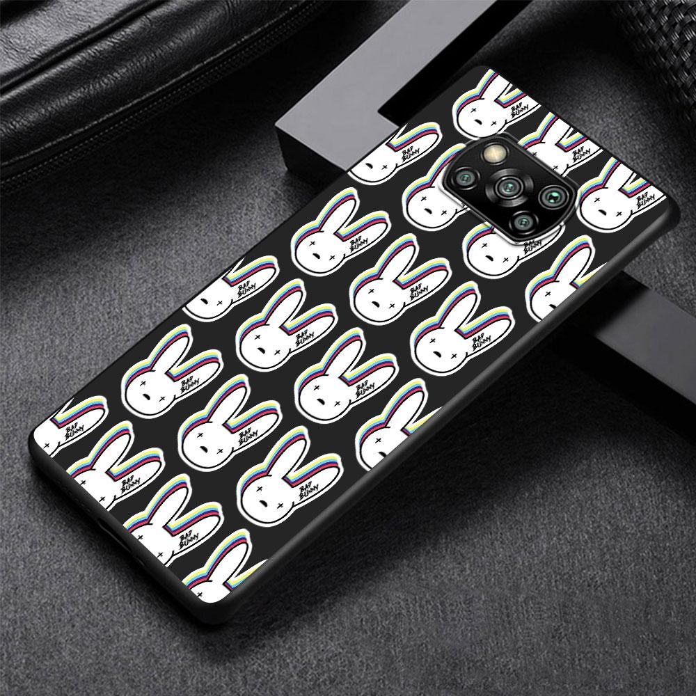 Pouzdro Bad Bunny X100pre pro Xiaomi Poco M5s X3 NFC F3 X5 M4 M3 Pro Černý Silikonový Měkký Kryt na Telefon Coque