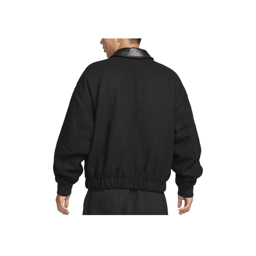 New Nike Solo Swoosh Men's Wool Varsity Jacket FZ1168-010