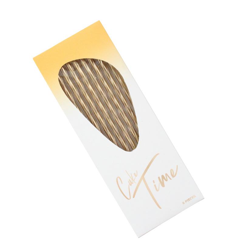 

New Gold-plated Slender Rod Gold-plated Spiral Birthday Candle Creative Party Boxed Electroplated Pencil Candle New A12 gold-plated candle