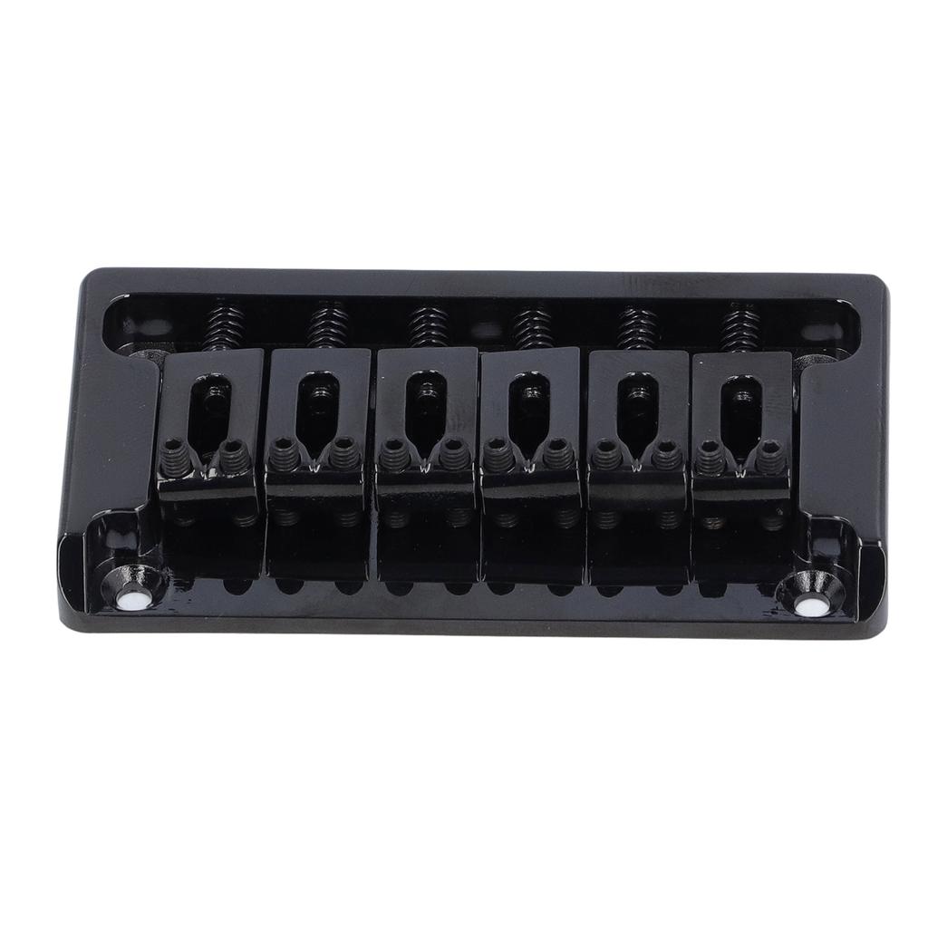 6 String Electric Guitar Bridge Kit Brass Through Body Non Tremolo Guitar Bridge with Wrench for St