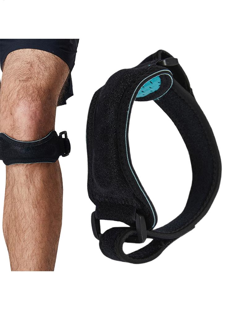 Patellar Tendon Support Strap Adjustable Patellar Stabilizing Knee Brace Breathable Non-Slip Compression Sleeve For Hiking чёрный