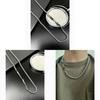Stainless Steel Geometric Necklace For Men With Green Bamboo Beads Handmade Vintage Style