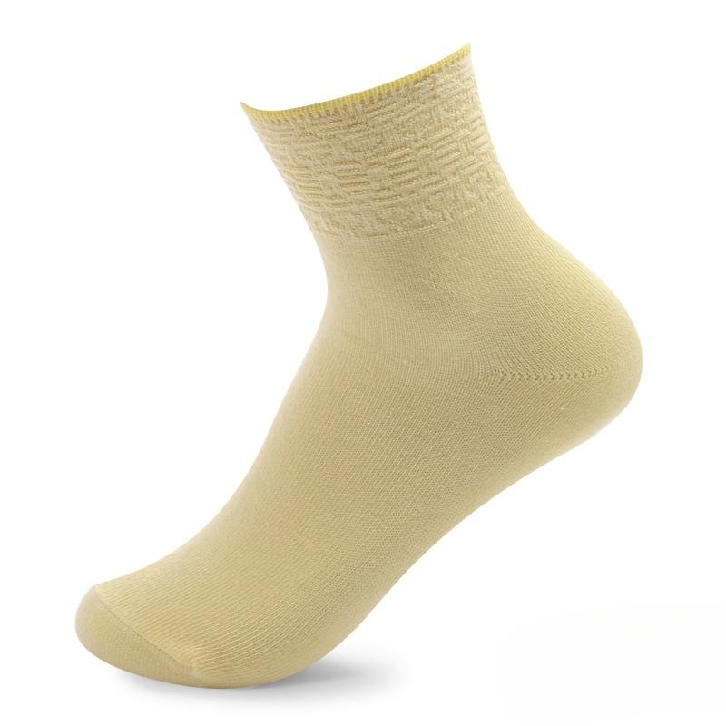 

Женские весенне-осенние дышащие повседневные хлопковые носки свободного кроя короткой длины 1 pair светло-желтого