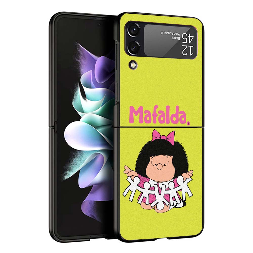 Mafalda Cartoon Phone Case For Samsung Galaxy Z Flip7 Flip6 5G Flip5 Flip4 Flip3 ZFlip 7 6 3 4 5 Shockproof Back Cover Galaxy Z