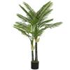 Artificial Palm Tree with 16 PEVA Leaves, 150cm Decorative Artificial Plant with Pot and Moss Effect, Green