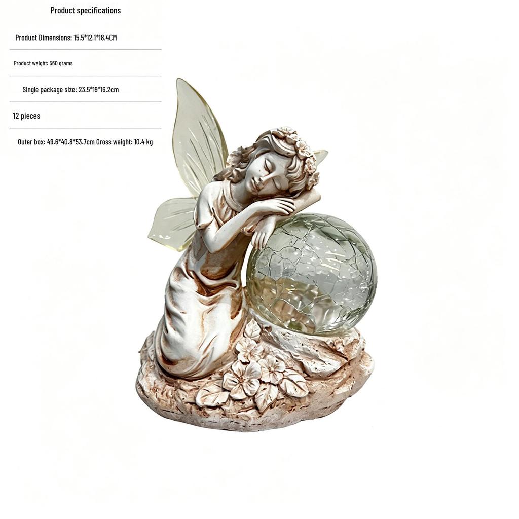 Angel-Shaped Solar Garden Lights: Outdoor Balcony Ornaments Automatically Illuminate at Night