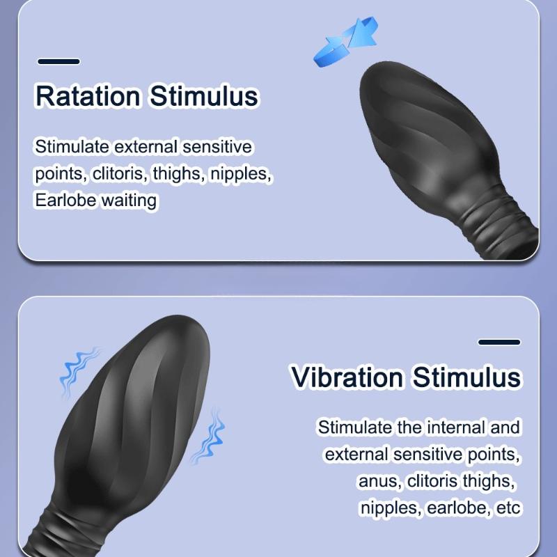 APP Control LED Rotation Vibrating Butt Plug for Women Wiggle Anal Vibrator Gay Men Anal Plug Interaction Sex Toys for Couples Rotation Vibrating Egg