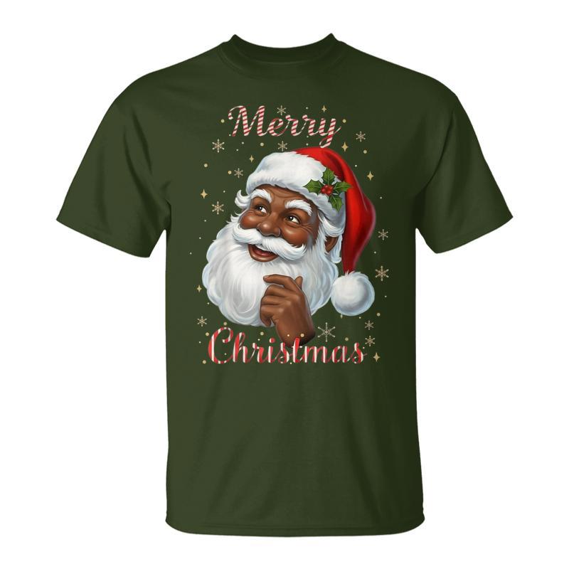 African American Santa Christmas Cool Black X-Mas T-Shirt