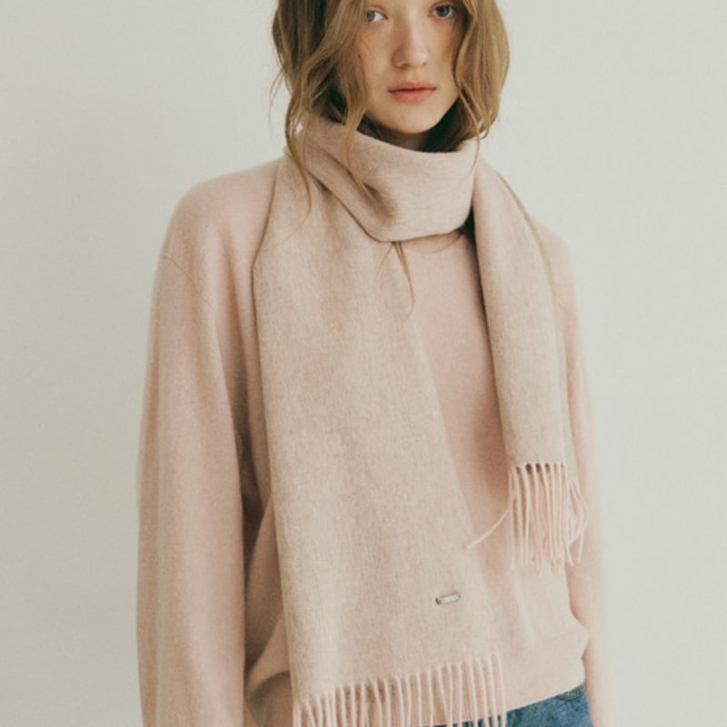 

REED Reversible fringe muffler (5Colors) Charcoal