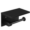 Brushed Stainless Steel Toilet Paper Holder with Storage Shelf