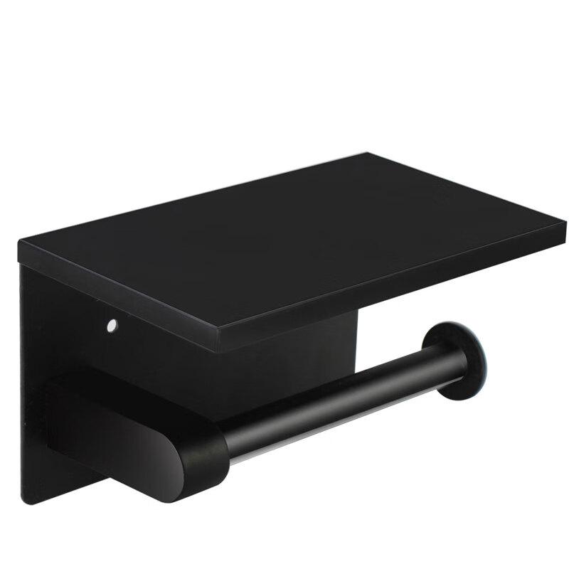 Brushed Stainless Steel Toilet Paper Holder with Storage Shelf