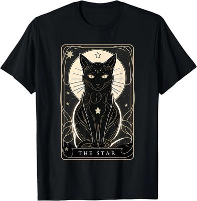 Star Cat Tarot Card Graphic for Tarot Cat Lovers T-Shirt , Unisex Tees