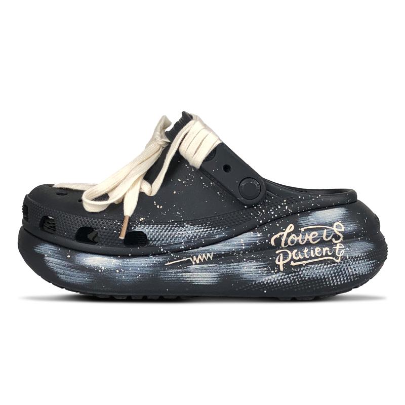 

Crocs Crush Clog любовь и DIY мода и универсальные удобные дырчатые туфли унисекс стиль черный 41-42 чёрный