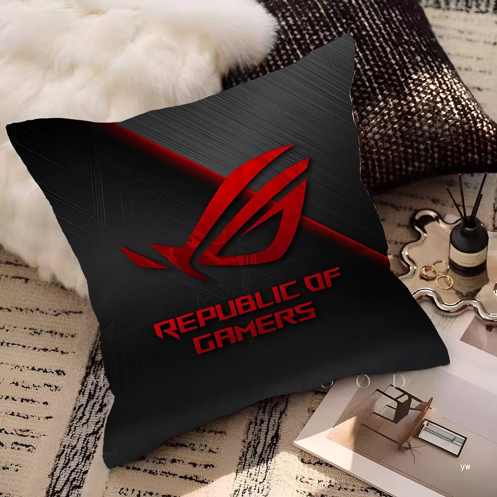 A-AsuS-S R-ROG LOGO Cushion Cover Car Throw Pillow Case For Sofa Car Christmas Gift 40x40cm 45x45cm