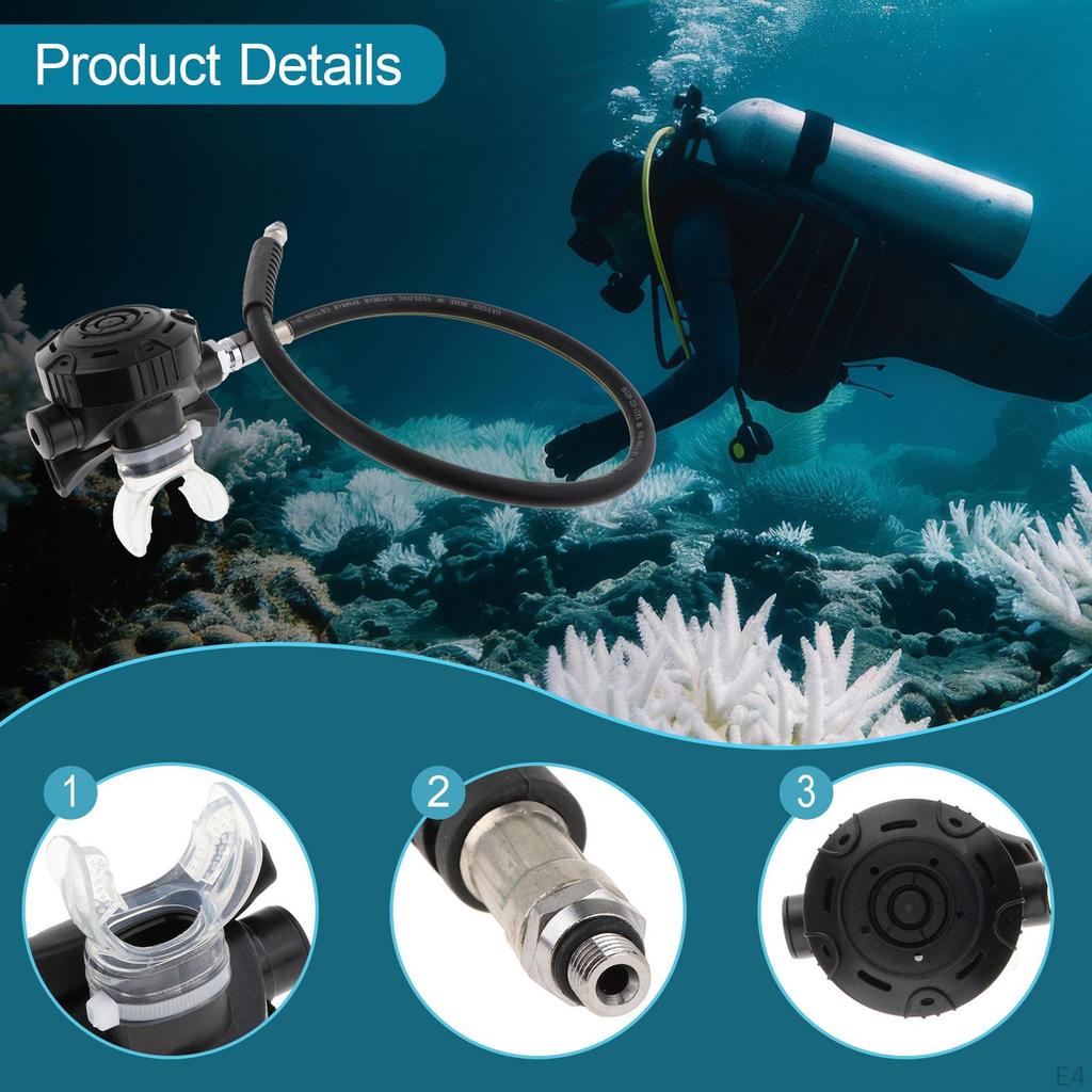 2ND Stage Diving Regulator with Transparent Mouthpiece Breathing Tube Breath Adjuster Snorkel