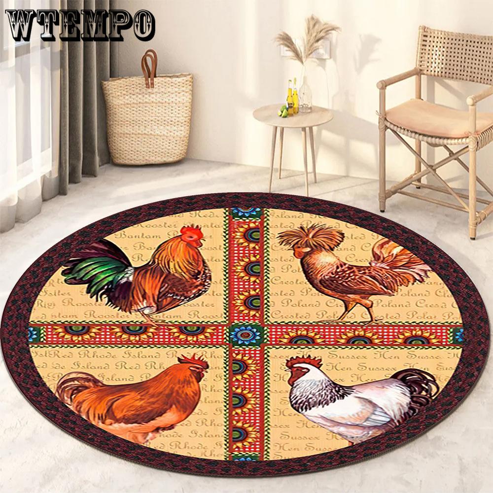 Round Living Room Carpet Thickening Bedroom Study Non-slip Floor Mats Office Circular Chair Rugs Machine Washable