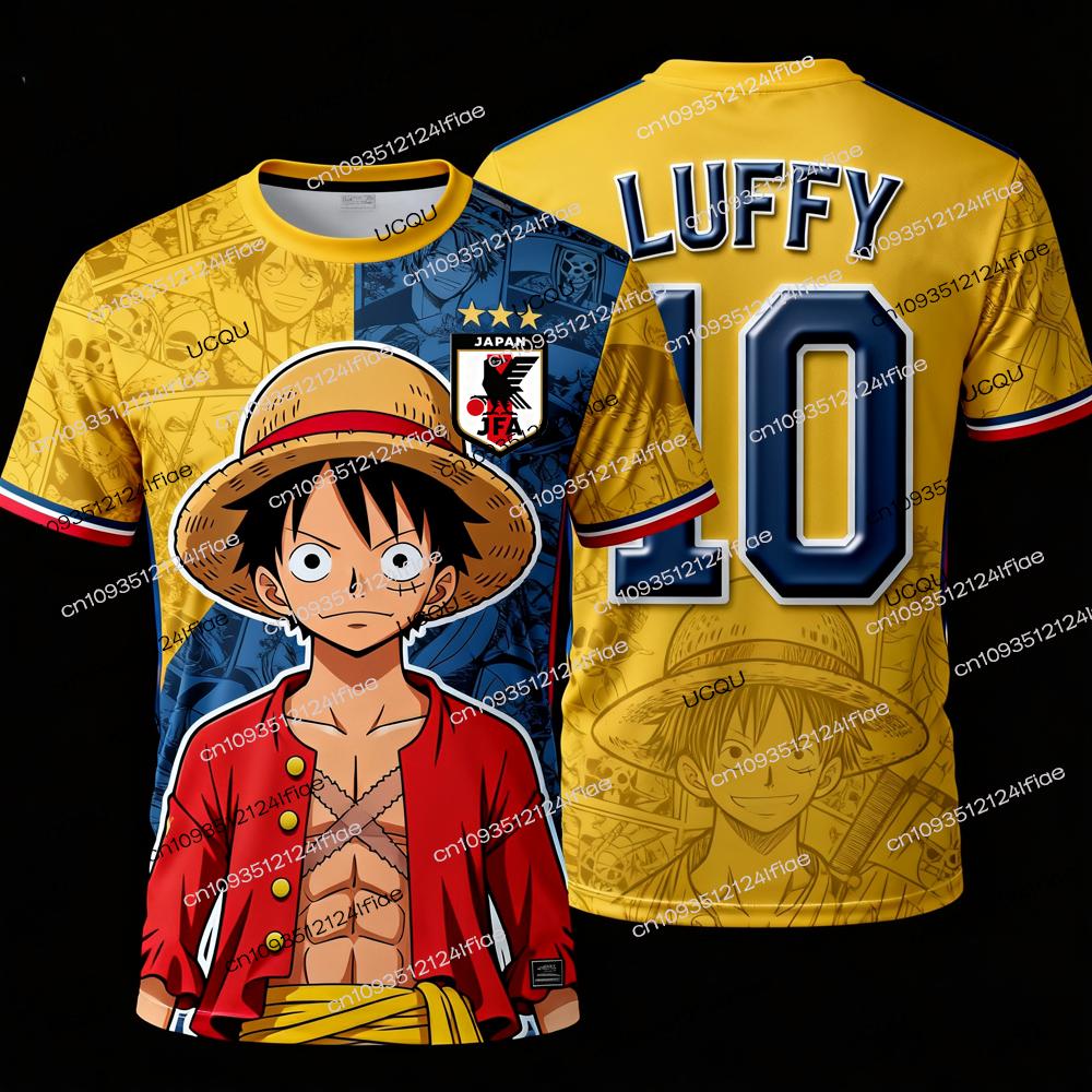 

2025 Японія One Piece Луффі Футбольна футболка Дитяча Футбольна спеціальна футболка Комплект Доросла Чоловіча/Жіноча Швидкосохнуча кофта 5XL