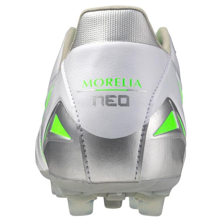 Mizuno Morelia Neo 4 AG Rubber Short Studs Anti Slip Wear Resistant Soccer Shoes Men's White Green Mizuno P1GA2535-37