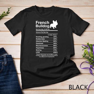 Französische Bulldogge Fakten Ernährung Lustiges Französische Bulldogge Liebhaber Geschenk Unisex T-Shirt