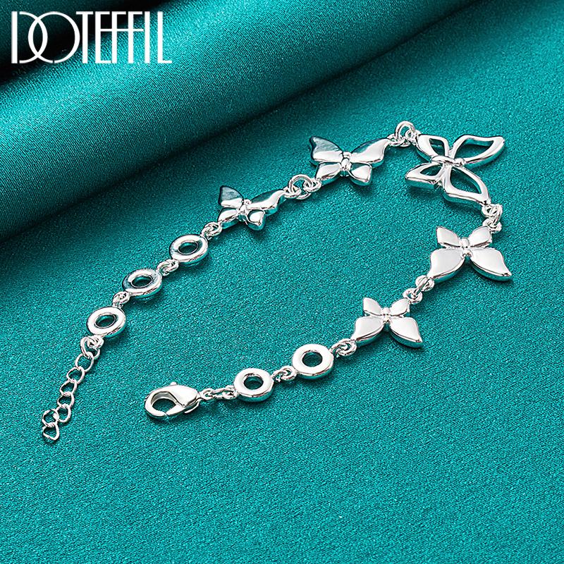 Five Butterfly Chain Bracelet For Woman Fashion Charm Copper Color Wedding Party Engagement Jewelry