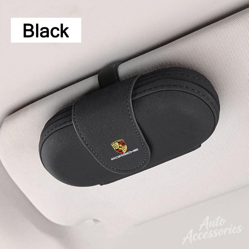 Car Glasses Case Auto Sun Visor Glasses Holder Sunglasses Clip Storage Accessories For Porsche Macan Panamera Cayenne Cayman 911 FU3