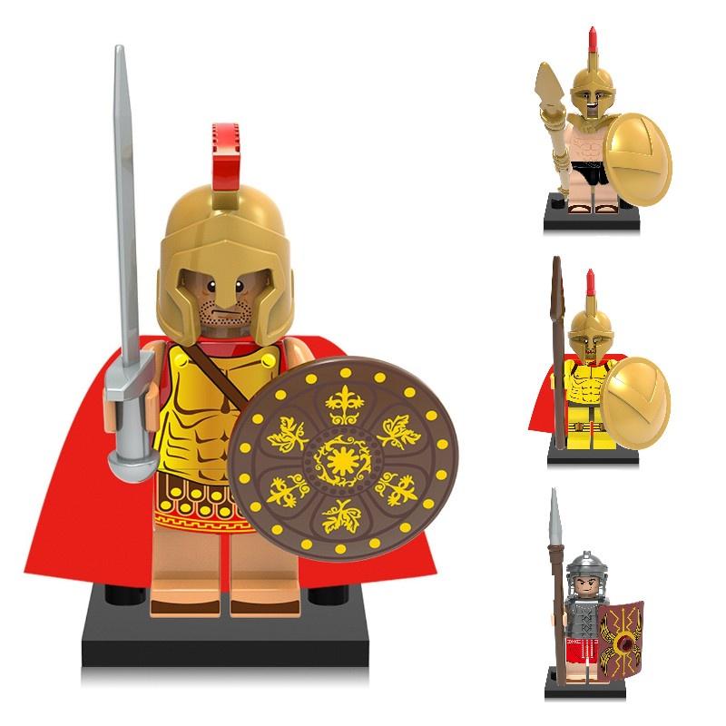 X0164 Spartan Warrior Toy Plastic Building Blocks Set Diy Bagged Packaging Abs Material