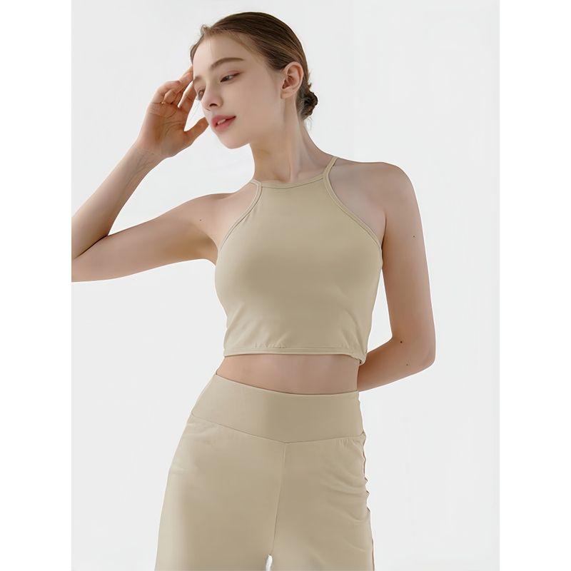 Camisole Workout Bra Sports Vest Female Comfortable Yoga Underwear Top Short Crop Top Back Shaping Base Foundation