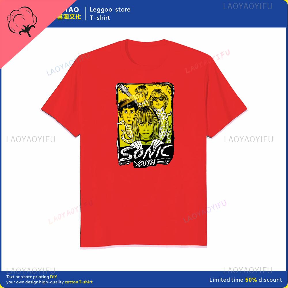 The Unique Sonic Youth Retro Rock Tshirt Is a Fashionable and Trendy Streetwear for Casual Shortsleeved Cotton Men and Women