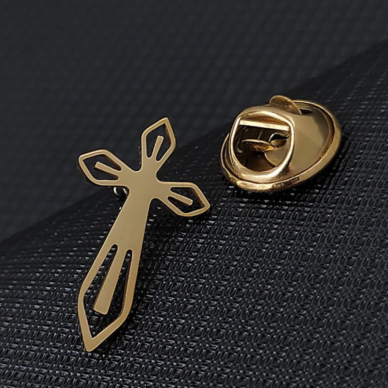 

Roman Cross Men s Brooch Cufflinks Suit Dress Accessories Personalized Versatile Clothing 14k