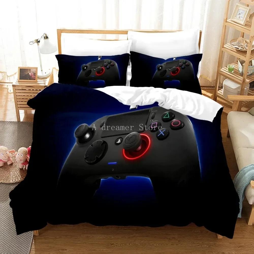 Gamepad 3D Printed Bedding Set For Teen Boys Queen Modern Gamer Comforter Duvet Cover 240X220 Video Game Kids Bed Linen