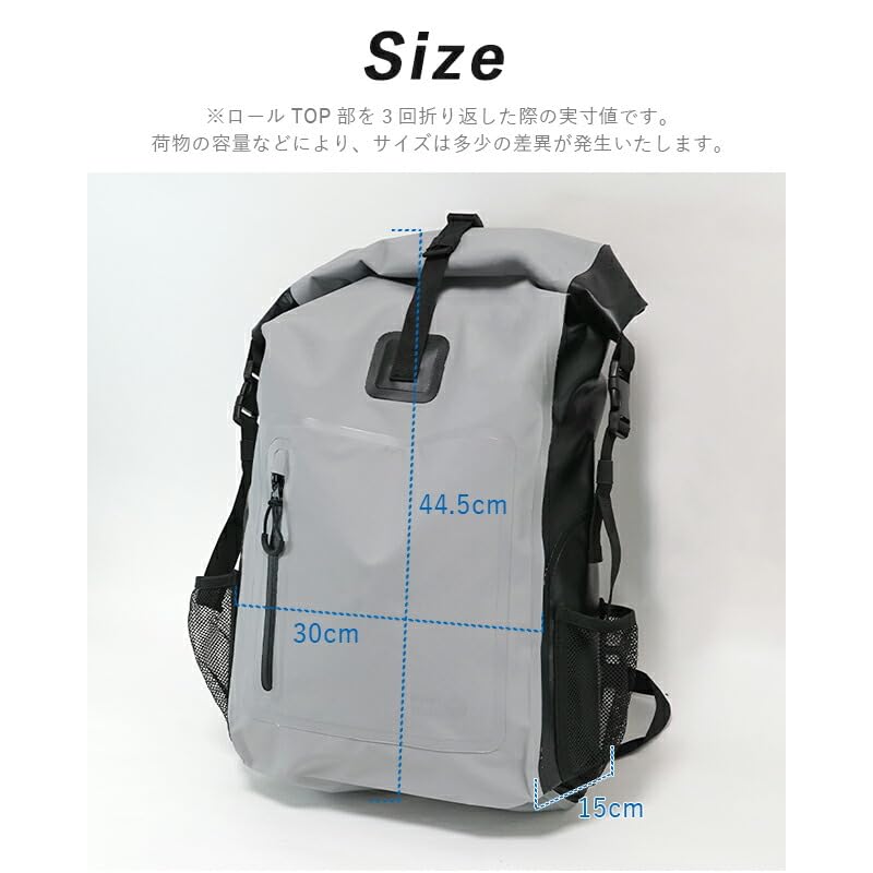 Heleiwaho Waterproof Large Capacity 30L Perfect for Outdoor Activities and Marine Backpack, Roll-Top, Sports, WT/BK