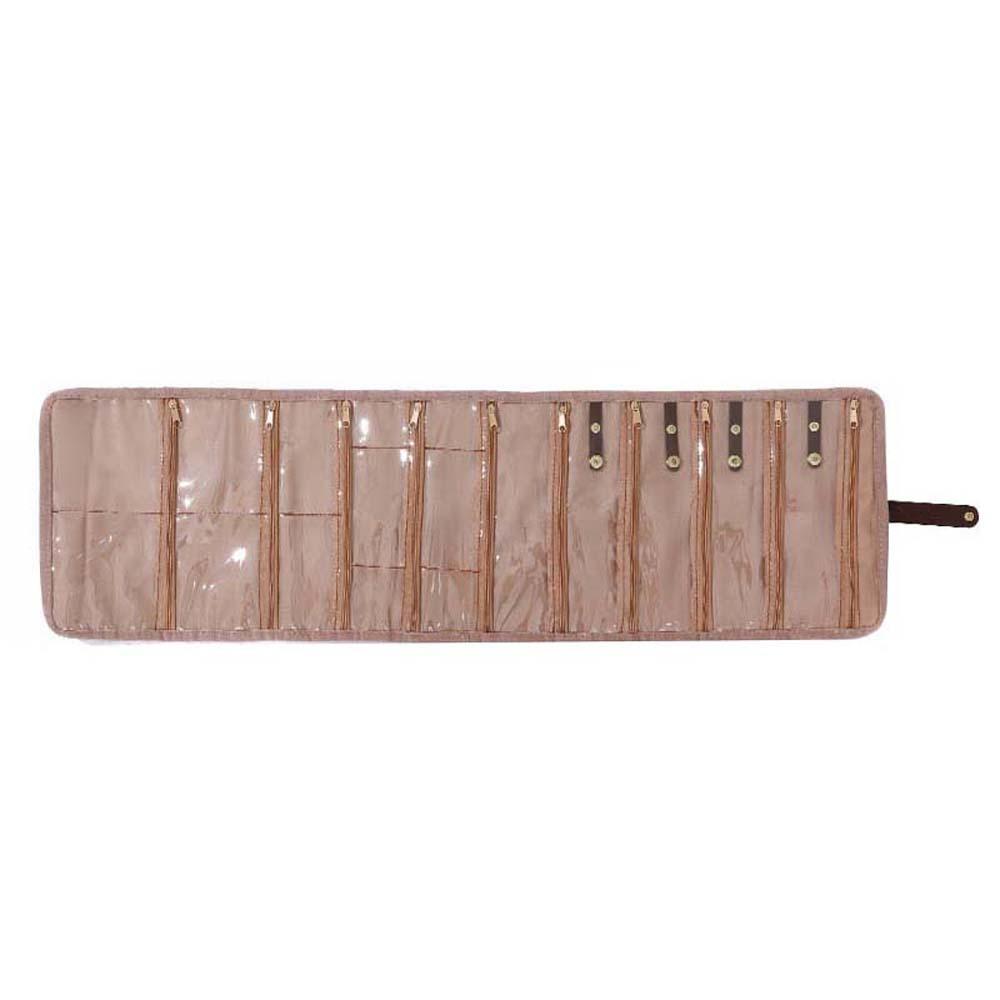 Kompakter Flanell Schmuckorganisator PVC Ringe Halsketten Aufbewahrungstasche Armbänder