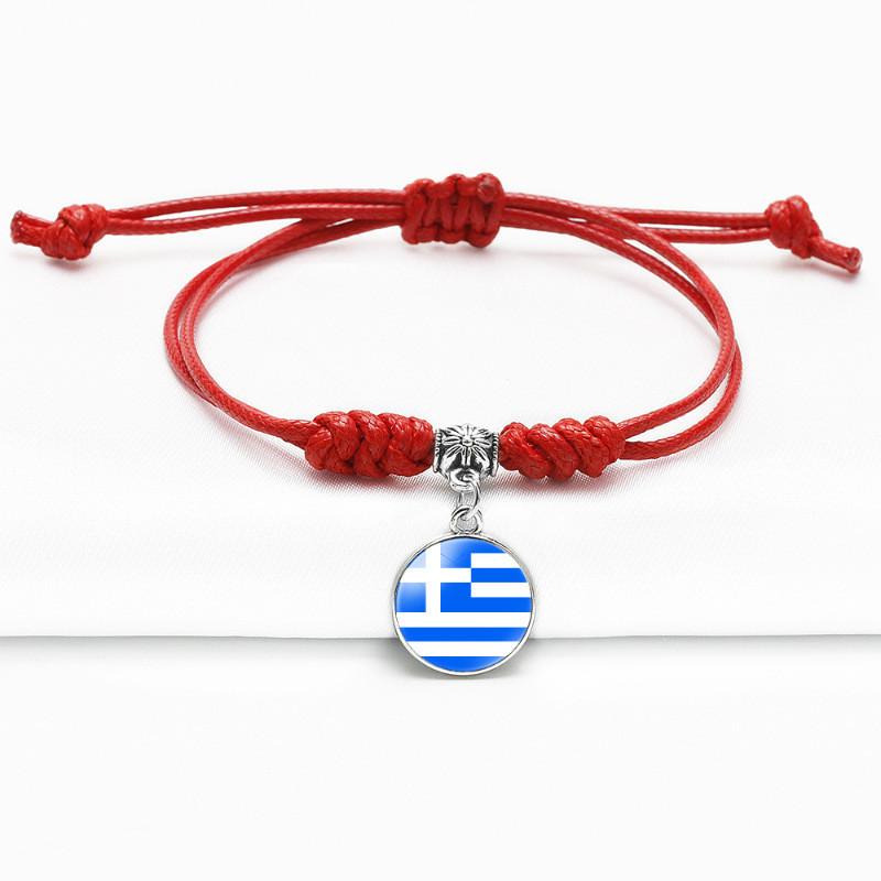 Red Bracelet Trendy With Timeless Gem European Country Flags Unisex Material Mixed