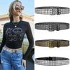 Women Belt  Fashion Square Beads, Willow Nails, Three Exhaust Eyes, Punk Street Cool, Personalized Men's and Women's Belts