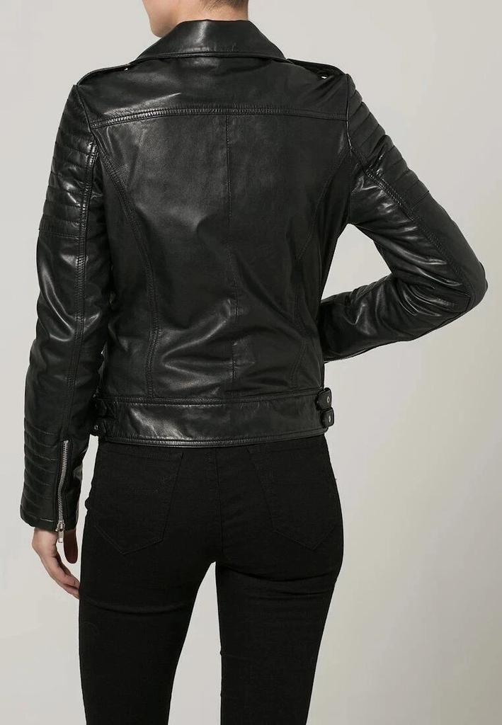 New Women Jacket Black Leather Lambskin Handmade Casual Stylish Biker Wear Soft