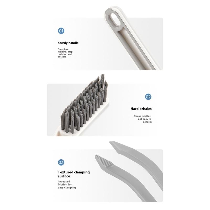 2PCS MultiFunctional Bathroom Floor Brush For Tight Corners Gaps Stubborn Dirt Removal With NonSlip Ergonomic Handle