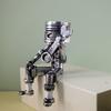 Mechanischer Punk Geschnitzter Kolben Totenkopf Gesicht Statue Kreative Europäischer Metallischer Stil Piraten Skulptur Harz Figur Desktop Deko