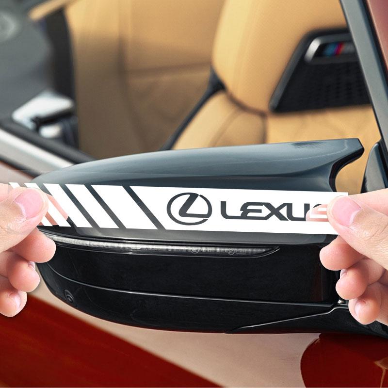2 szt. Samochodowa Naklejka 3D Pasek Wyścigowy Paski Dekoracja Stylingowa Lusterek Bocznych Tylnych Dla Lexus IS250 Ct200h LS430 LX570 NX300h IS300h RX330 ES300h UX250h