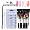 15ml Poly Gel Set LED Clear UV Gel Lakier do paznokci Zestaw do malowania paznokci Szybki budynek do przedłużania paznokci