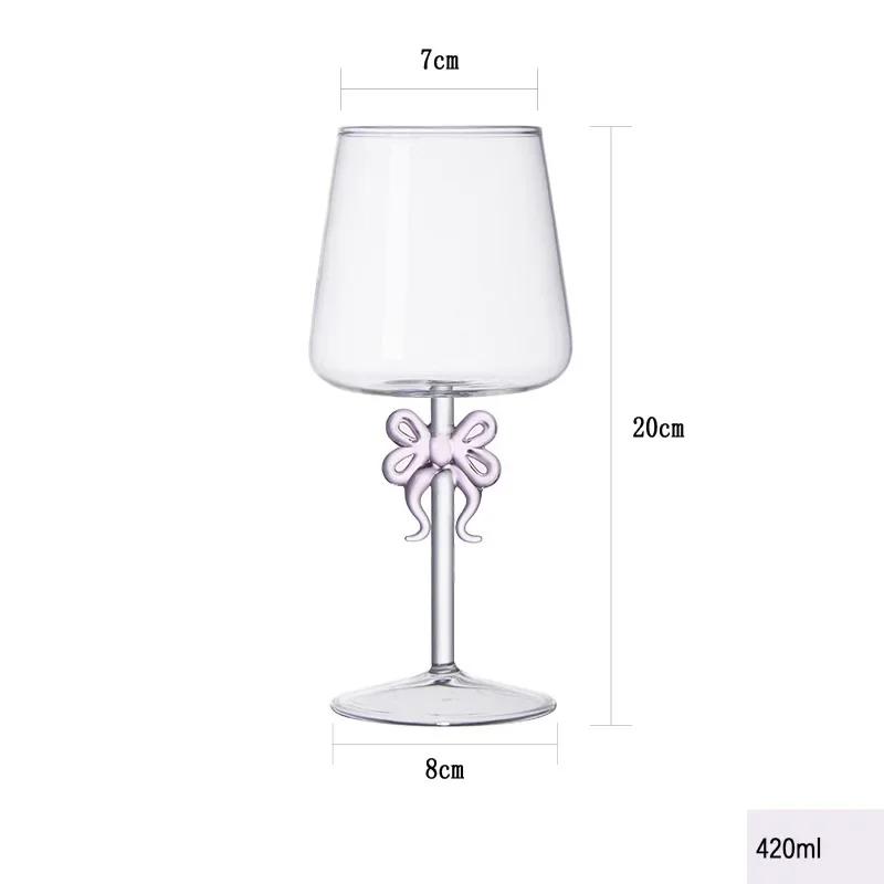 Bow Wine Glass Goble Tred Wine Glass Creative Internet Celebrity Bow Champagne Glass Home Wine