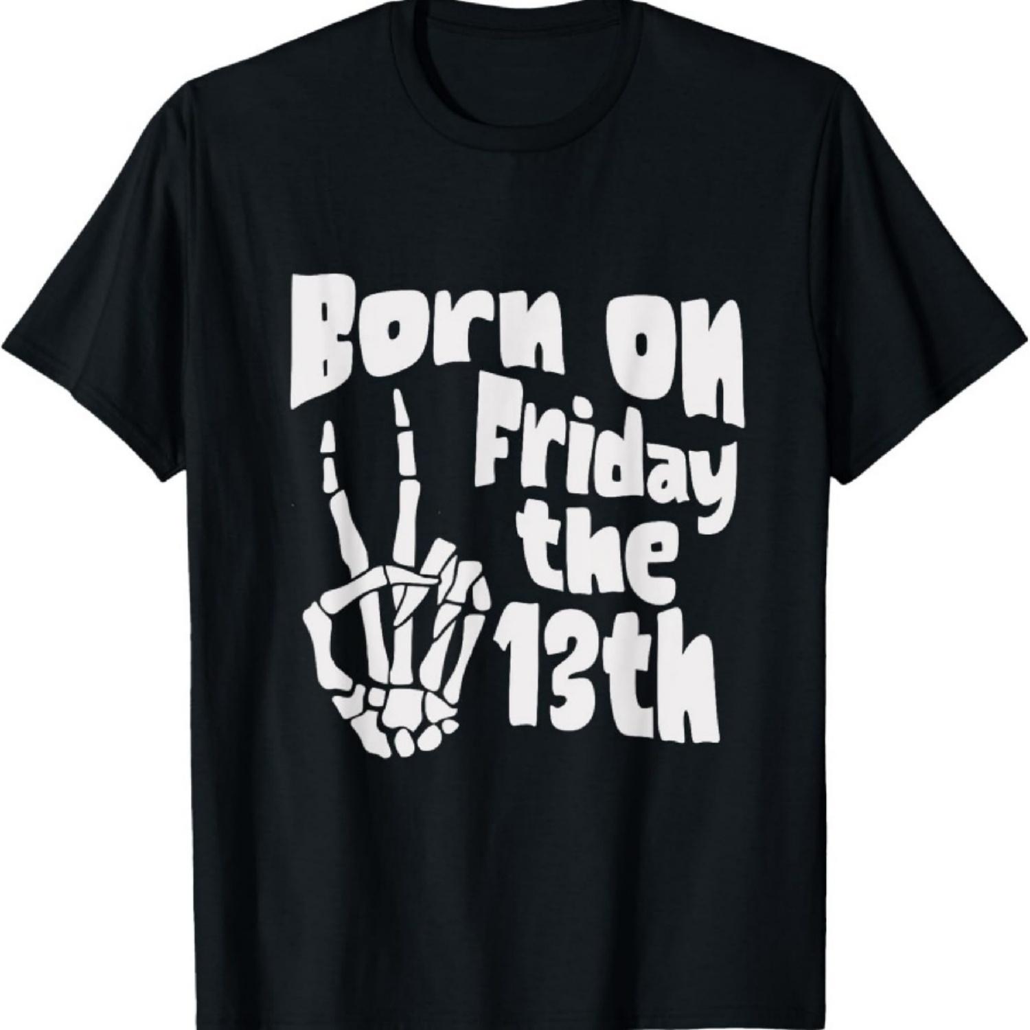 

Born On Friday the 13th, Birthday for Friday 13th, Halloween T-Shirt XXXXXL чорний