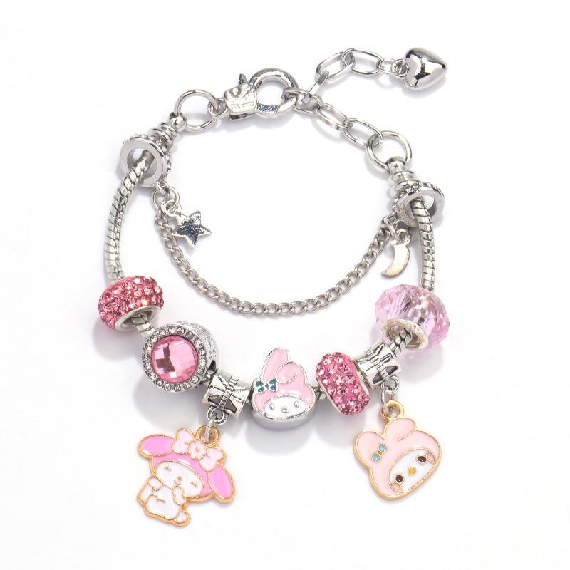 Sanrio Beaded Bracelet, Cartoon Melody Yugui Dog Kulomi Beaded Bracelet, Accessories