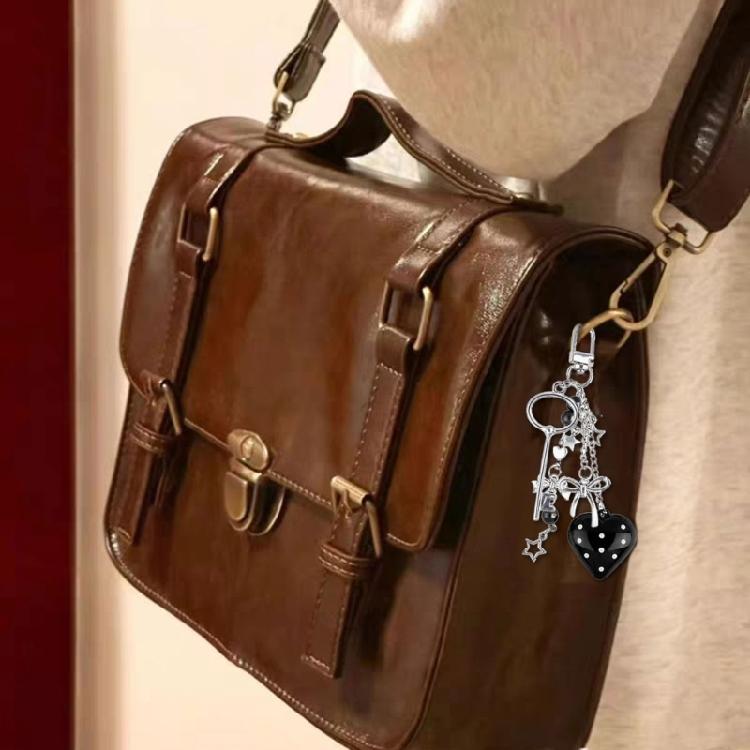 Pingente Multifuncional de Coração com Laço Porta-Chaves Portátil para Mulheres Estilosas Acessório Prático para Bolsa para Uso Diário