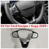 For Ford Escape / Kuga - 2025 Car Steering Wheel Button Frame Stickers Cover Trim Matte Carbon Fiber Accessories Interior