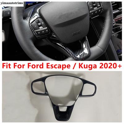 Para Ford Escape / Kuga - 2025 Pegatinas Marco Botones Volante Coche Cubierta Moldura Accesorios Fibra de Carbono Mate Interior