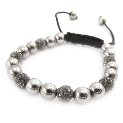 [J8709] - Gray 'Shambhala' Ethnic Bracelet