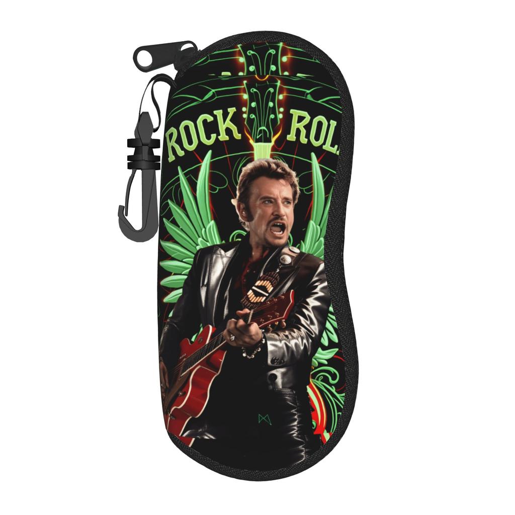 French Singer Johnny Hallyday Rock Star Glasses Case Original Sunglasses Case Unisex Outdoor Glasses Box Trend Eyewear Bag