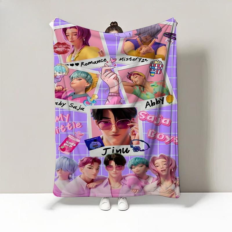 Sajaboys Kpop Printing Blanket for Home Fleece Plush Hunters Flannel Blankets